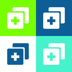 Add Flat four color minimal icon set