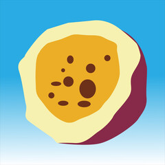 Passion fruit exotic in flat design style illustration