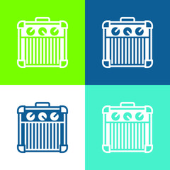 Amplifier Flat four color minimal icon set
