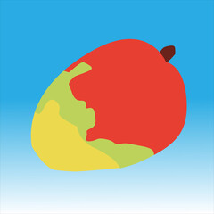 Mango exotic fruit in flat design style illustration