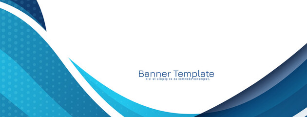 Modern blue wave design concept banner template