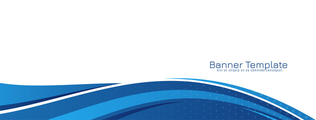 Modern blue wave design concept banner template