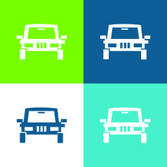 All Terrain Vehicle Flat four color minimal icon set