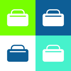Bag Flat four color minimal icon set