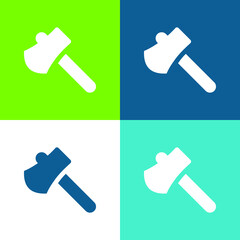 Axe Flat four color minimal icon set