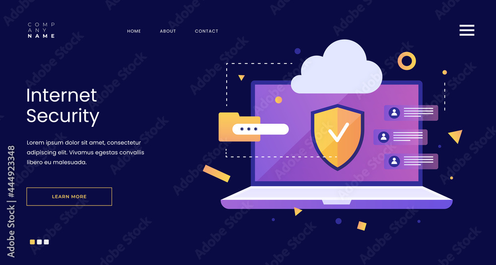 Canvas Prints home page template. laptop monitor, cloud storage and personal data are closed from public use. clou