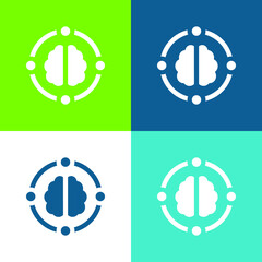 AI Flat four color minimal icon set
