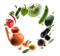 Large set of isolated vegetables on a white background