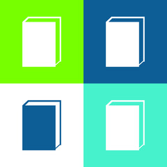 Book Flat four color minimal icon set