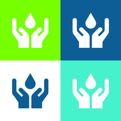 Fototapeta premium Blood Flat four color minimal icon set