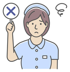 Nurse showing placard vector illustration