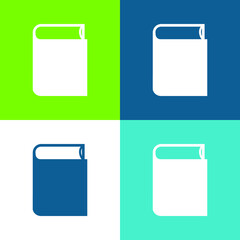 Book Closed Black Object Flat four color minimal icon set