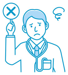 Doctor showing placard vector illustration