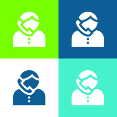 Boy Flat four color minimal icon set