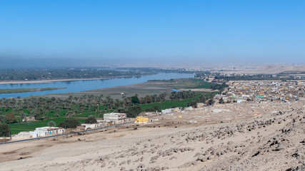 panoramic view over Nile valley Egypt