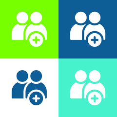 Add Flat four color minimal icon set