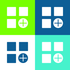 Obraz premium Add Flat four color minimal icon set