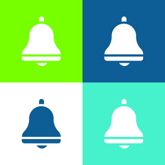 Bell Flat four color minimal icon set