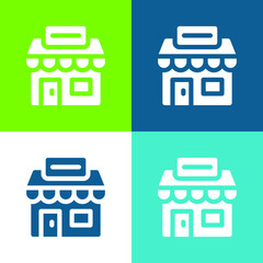 Agency Flat four color minimal icon set