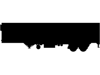 Large transport semi-trailer for a truck, TIR truck lorry semi trailer detailed realistic silhouette