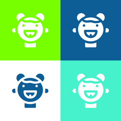 Baby Flat four color minimal icon set