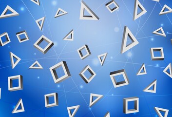 Light BLUE vector backdrop with rhombus.