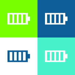 Battery Flat four color minimal icon set