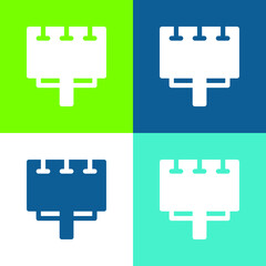 Obraz premium Advertising Flat four color minimal icon set