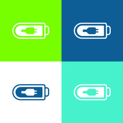 Battery Empty Symbol Flat four color minimal icon set