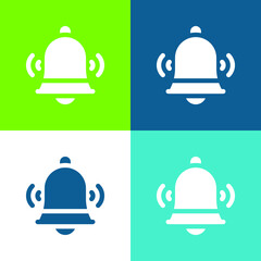 Bell Flat four color minimal icon set