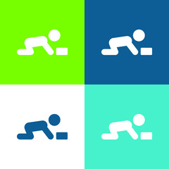 Fototapeta premium Baby Flat four color minimal icon set