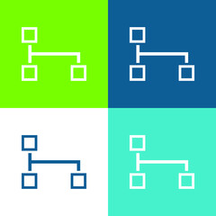 Obraz na płótnie Canvas Block Scheme Of Squares Flat four color minimal icon set