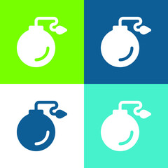Bomb Flat four color minimal icon set