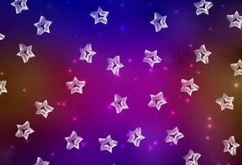 Dark Blue, Red vector pattern with christmas stars.