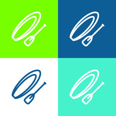 Boat And Soak Flat four color minimal icon set