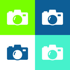 Big Camera Flat four color minimal icon set