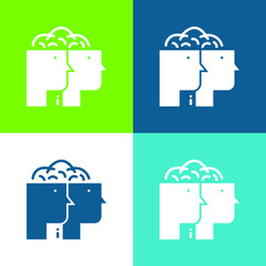 Brainstorming Flat four color minimal icon set