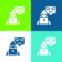 Botnet Flat four color minimal icon set