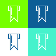 Bookmark Flat four color minimal icon set