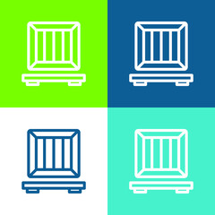 Box Flat four color minimal icon set