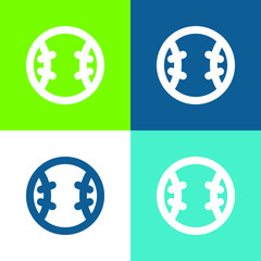 Fototapeta premium Baseball Flat four color minimal icon set