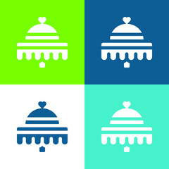 Banquet Flat four color minimal icon set