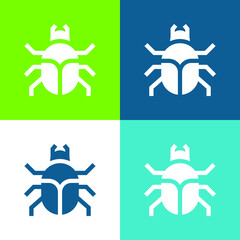 Beetle Flat four color minimal icon set