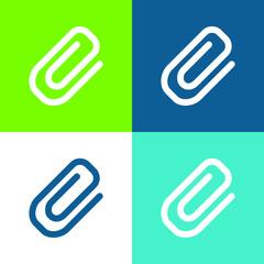 Obraz premium Attachment Diagonal Symbol Of A Paperclip Flat four color minimal icon set