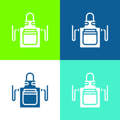 Apron Flat four color minimal icon set