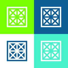 Base Flat four color minimal icon set