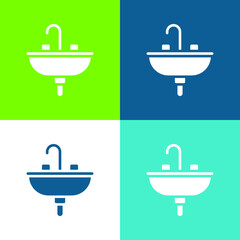 Basin Flat four color minimal icon set