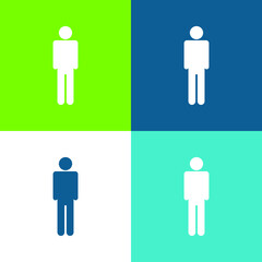 Basic Silhouette Flat four color minimal icon set