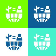 Balance Flat four color minimal icon set