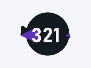 Number 321 logo icon design vector image